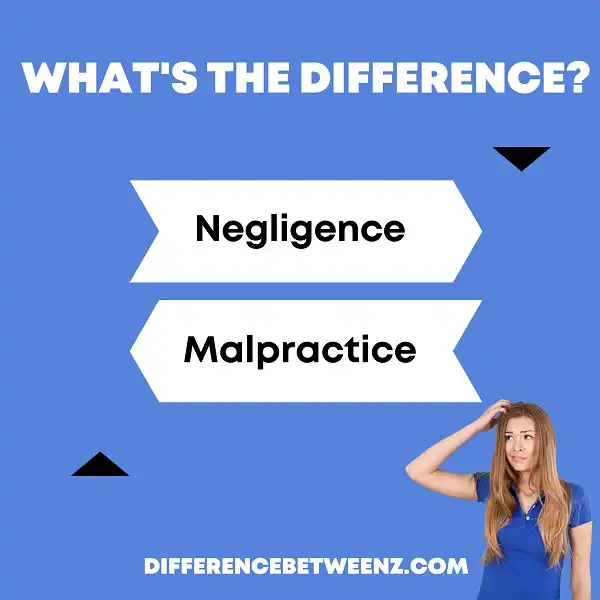 Difference between Negligence and Malpractice