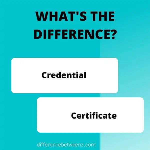 Difference between Credential and Certificate