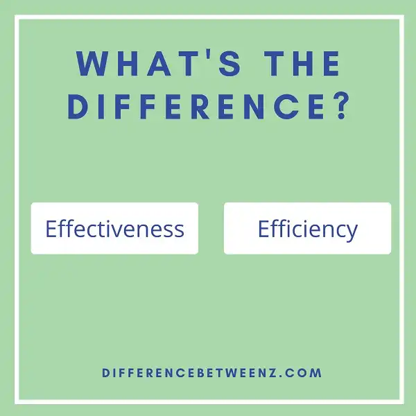 Difference between Effectiveness and Efficiency