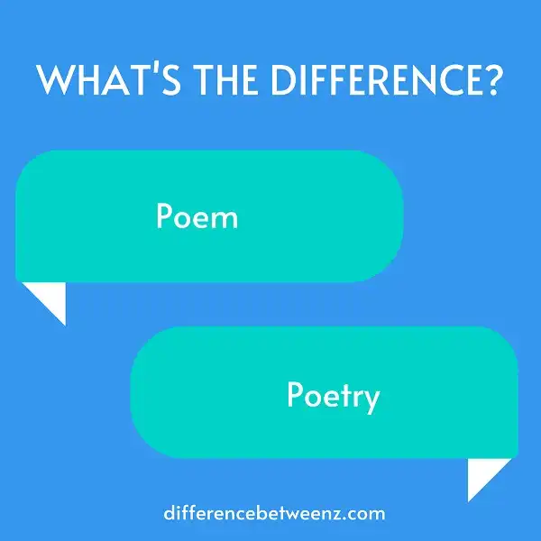 Difference between Poem and Poetry | Poem vs. Poetry