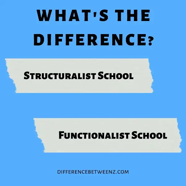 Difference between Structuralist School and Functionalist School