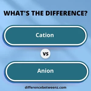 Difference between Cation and Anion