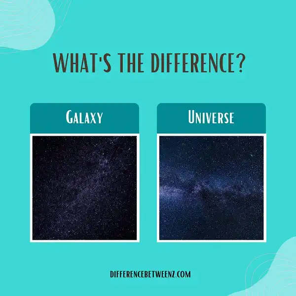 Difference between Galaxy and Universe