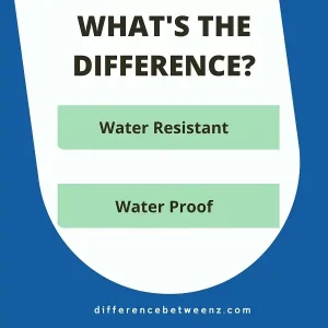 Difference Between Water Resistant and Water Proof