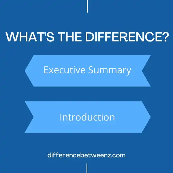Difference between Executive Summary and Introduction