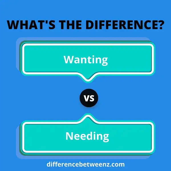 Difference between Wanting and Needing
