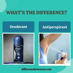 Difference between Deodorant and Antiperspirant