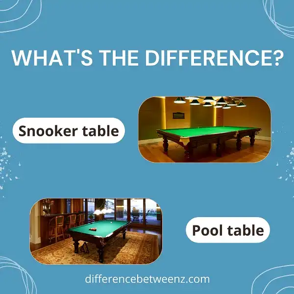 Difference between Snooker and Pool table