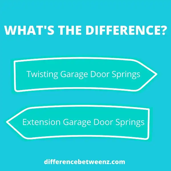 Difference between Twisting and Extension Garage Door Springs