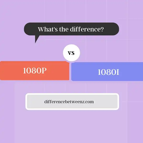 Difference between 1080P and 1080I