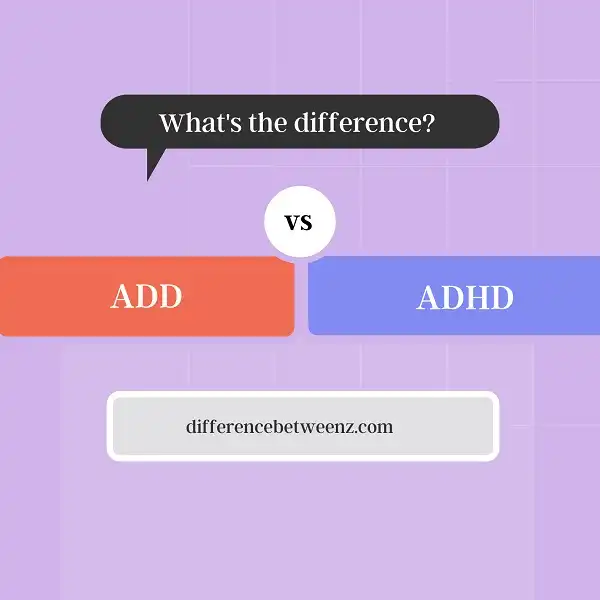 Difference between ADD and ADHD