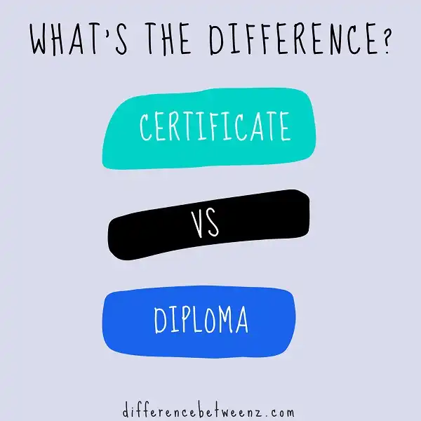 Difference between Certificate and Diploma