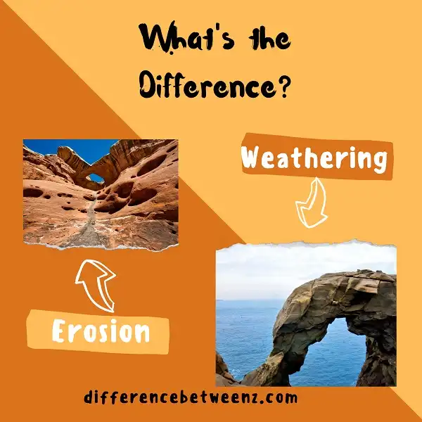 Difference between Erosion and Weathering
