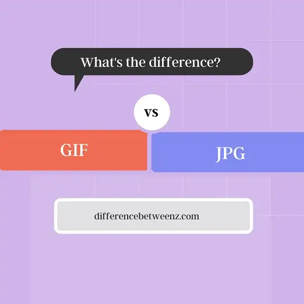 Difference between GIF and JPG