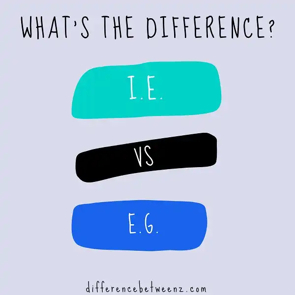 Difference between I.e. and E.g.