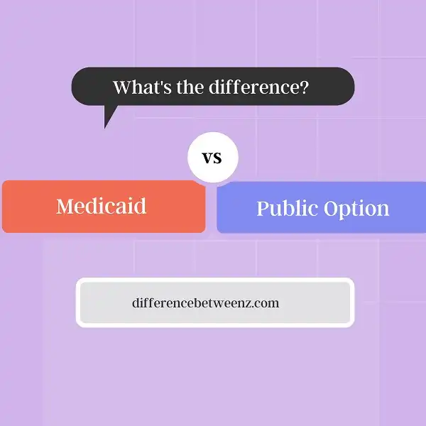 Difference between Medicaid and Public Option