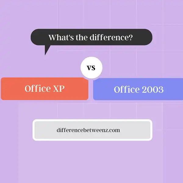 Difference between Office XP and Office 2003