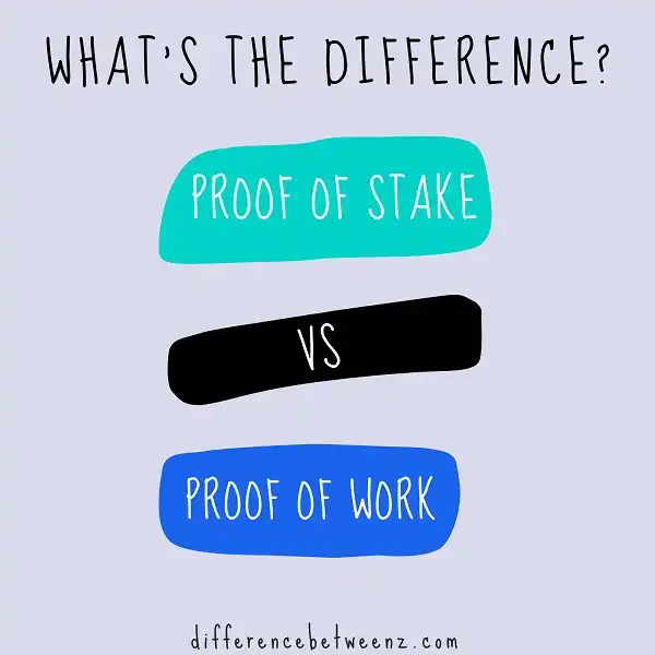 Difference between Proof Of Stake and Proof Of Work