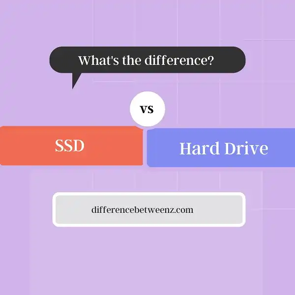 Difference between SSD and Hard Drive