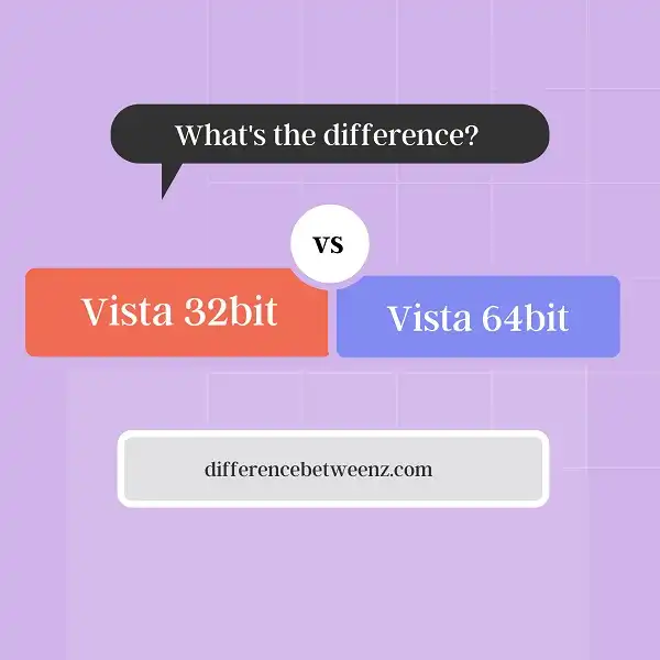 Difference between Vista 32bit and 64bit