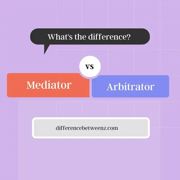 Difference between an Arbitrator and a Mediator