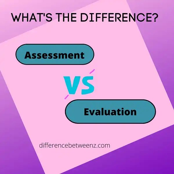 Difference between Assessment and Evaluation