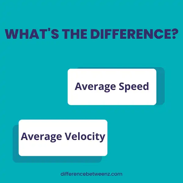 Difference between Average Speed and Average Velocity