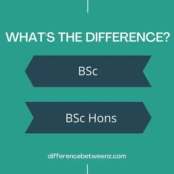 Difference between BSc and BSc Hons