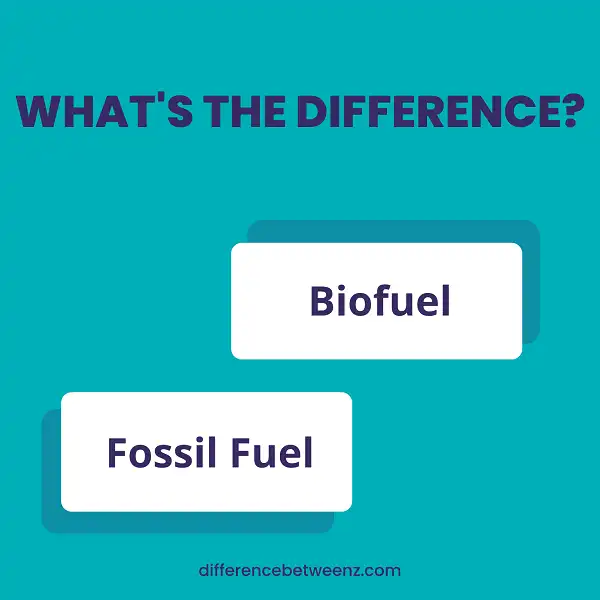 Difference between Biofuel and Fossil Fuel