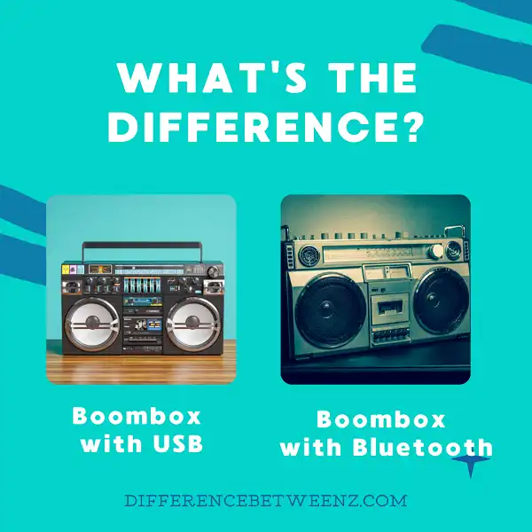 Difference between Boombox with USB and Bluetooth