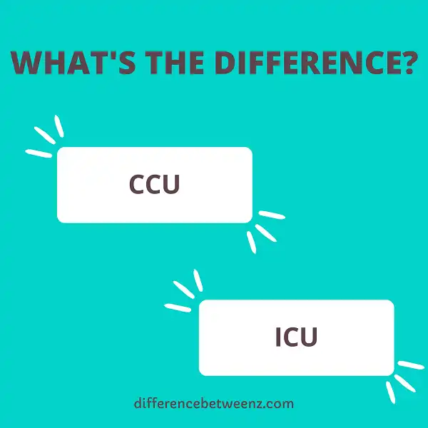 Difference between CCU and ICU