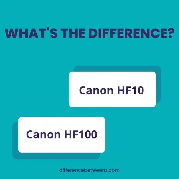 Difference between Canon HF10 and Canon HF100