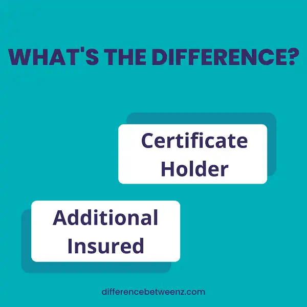 Difference between Certificate Holder and Additional Insured