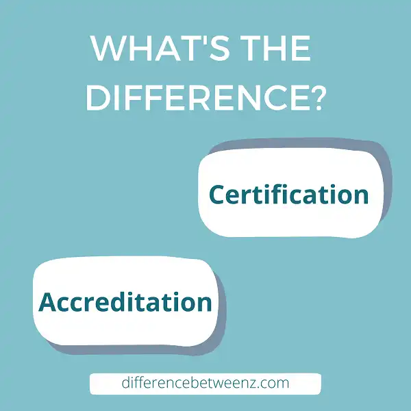 Difference between Certification and Accreditation