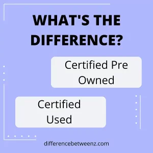 Difference between Certified Pre Owned and Certified Used