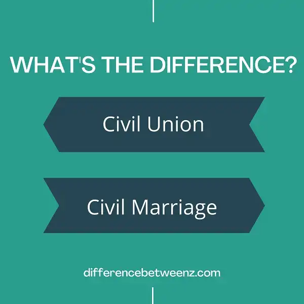 Difference between Civil Union and Marriage