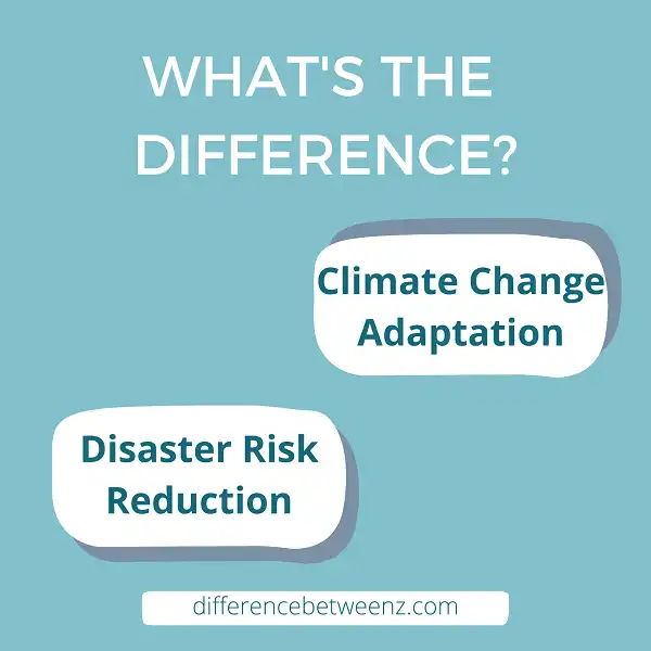 Difference between Climate Change Adaptation and Disaster Risk Reductio
