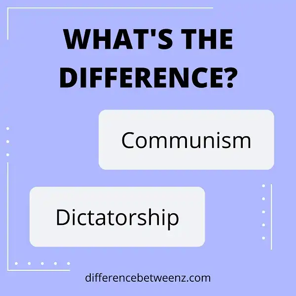Difference between Communism and Dictatorship
