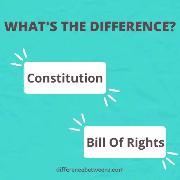 Difference between Constitution and Bill Of Rights