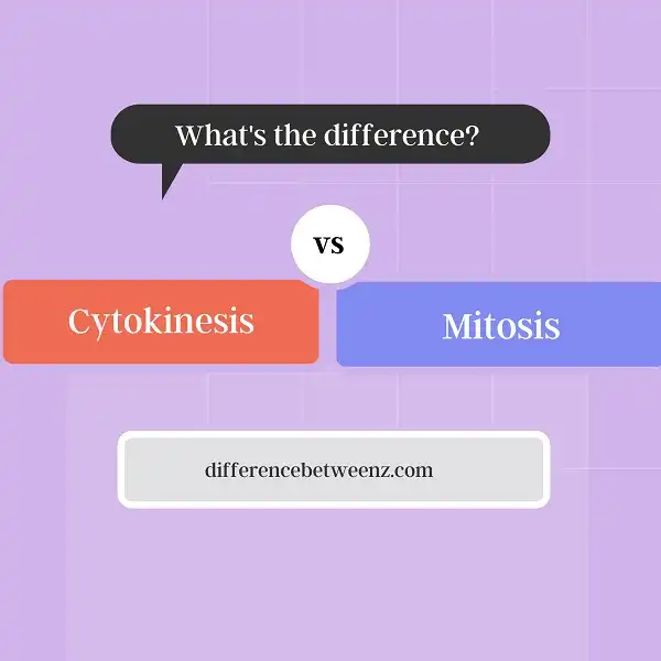 Difference between Cytokinesis and Mitosis