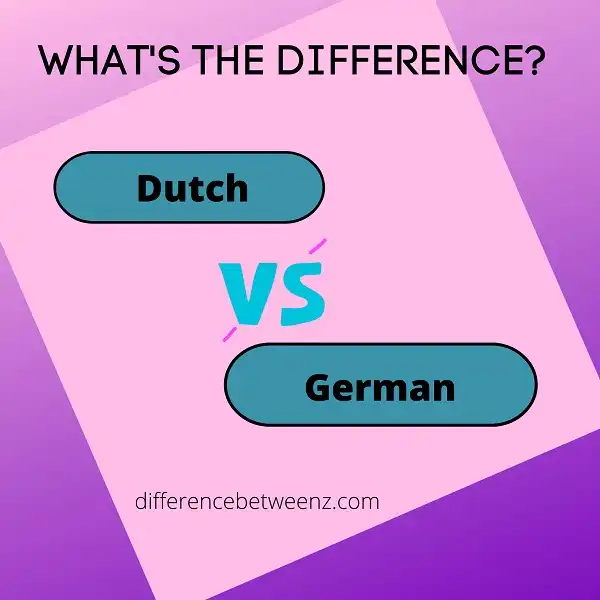 Difference between Dutch and German