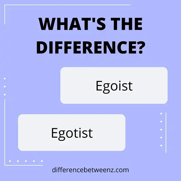 Difference between Egoist and Egotist