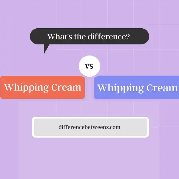 Difference between Heavy Cream and Whipping Cream