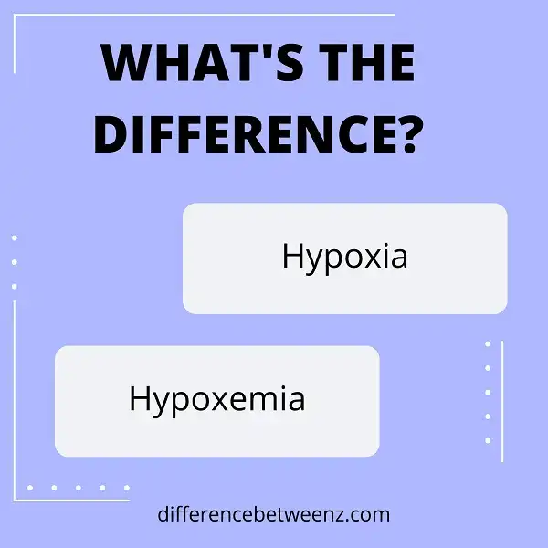 Difference between Hypoxia and Hypoxemia