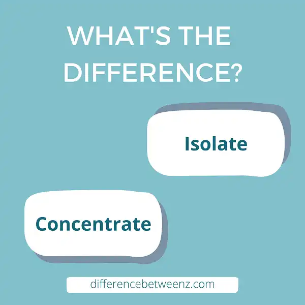 Difference between Isolate and Concentrate