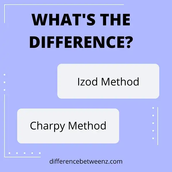 Difference between Izod and Charpy Methods