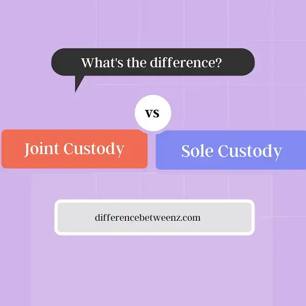 Difference between Joint and Sole Custody
