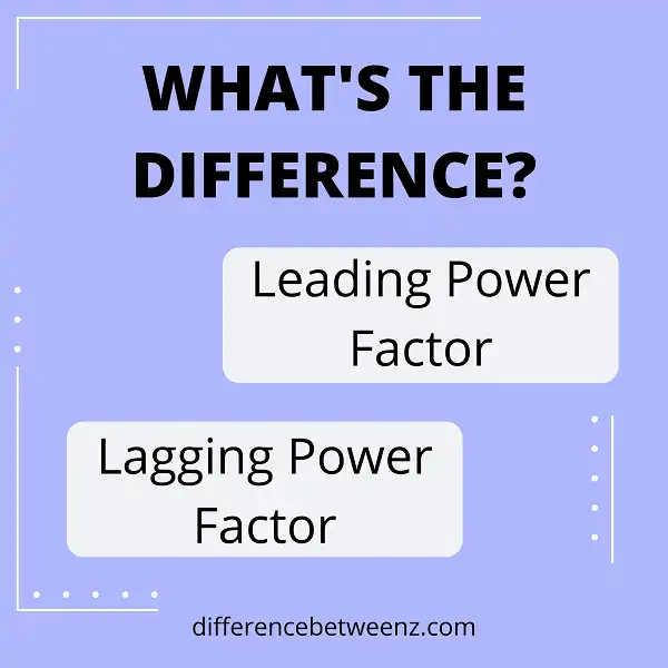 Difference between Leading Power Factor and Lagging Power Factor