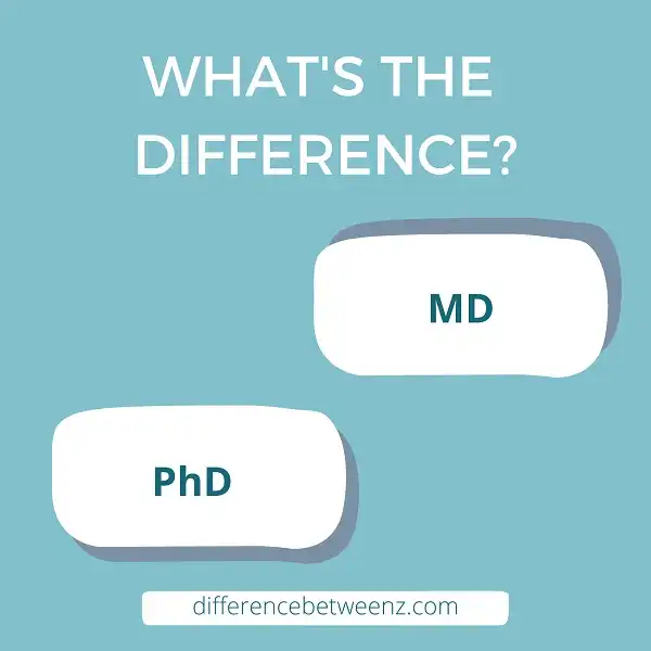 Difference between MD and PhD