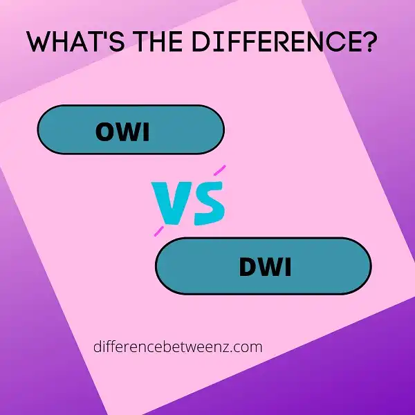 Difference between OWI and DWI